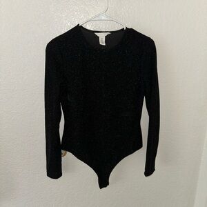 H&M Sparkling Black Long Sleeve Bodysuit